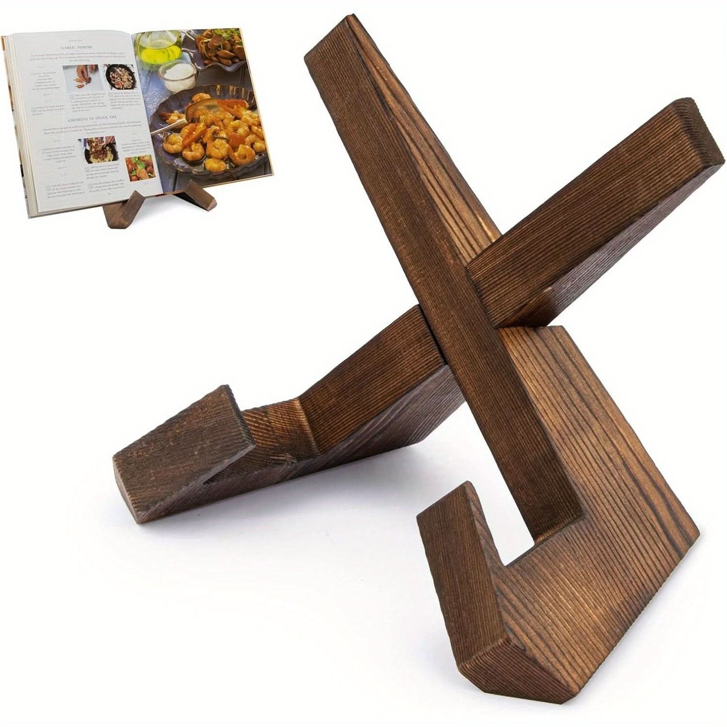 Farmhouse Style Wooden Cookbook Holder Adjustable Stand - Halri