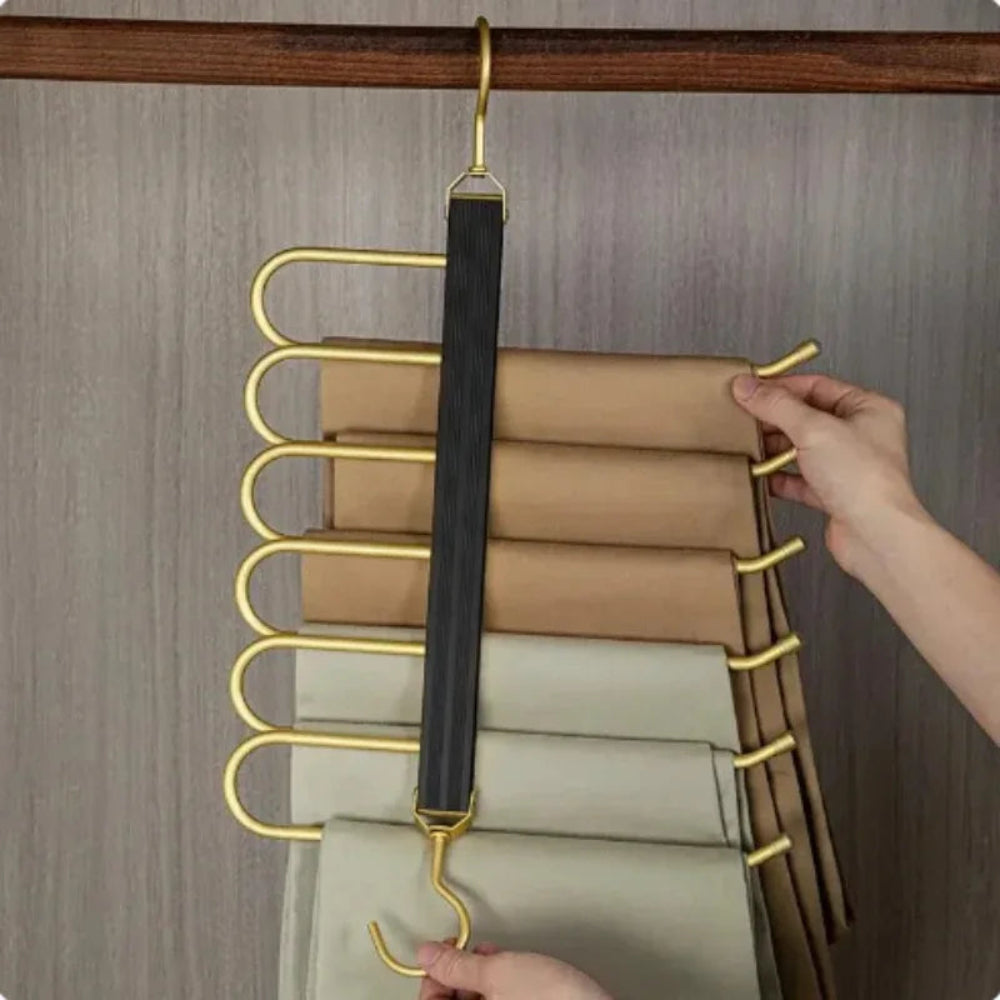 6-Layer Trouser Hanger - Space-Saving Clothes Hangers for Pants and Trousers, Non-Slip Design for Efficient Closet Organization 4