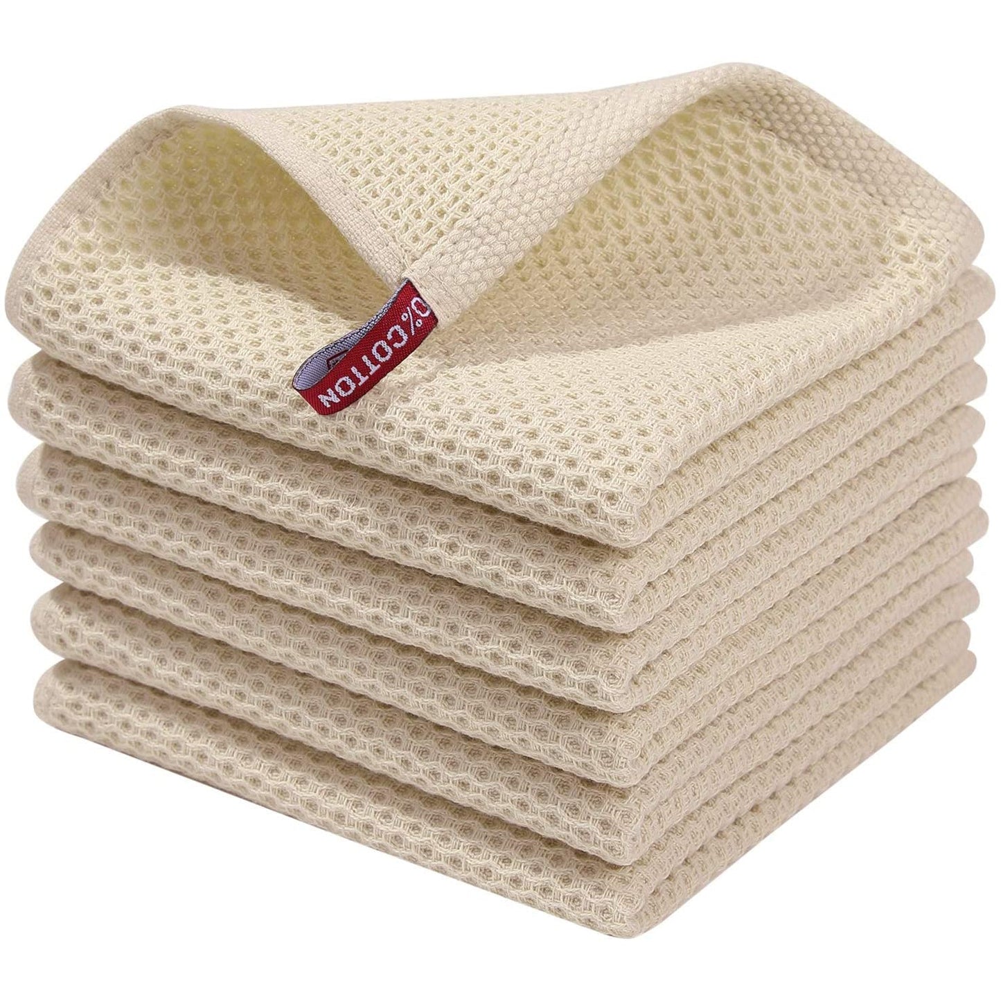 Absorbent 6-Pack Waffle Weave Kitchen Towels