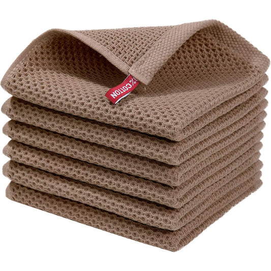 Absorbent 6-Pack Waffle Weave Kitchen Towels - Halri
