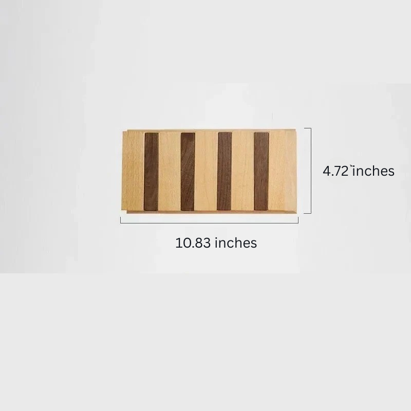 Stylish Wood Wall Mounted Coat Hanger and Hooks - Halri