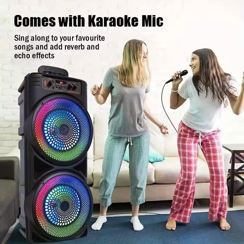 6000W Portable Bluetooth Speaker Sub Woofer Heavy Bass Sound System Party & Mic