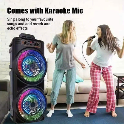 6000W Portable Bluetooth Speaker Sub Woofer Heavy Bass Sound System Party & Mic