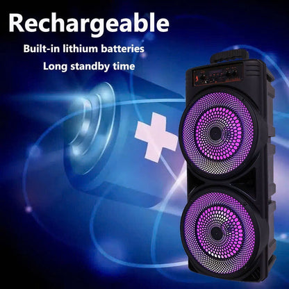 6000W Portable Bluetooth Speaker Sub Woofer Heavy Bass Sound System Party & Mic