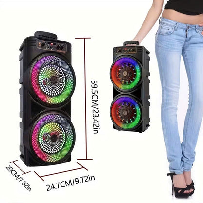 6000W Portable Bluetooth Speaker Sub Woofer Heavy Bass Sound System Party & Mic
