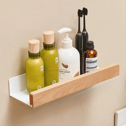 Easy Install Wooden Bathroom Storage Shelves