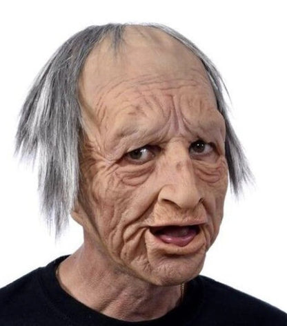 Scary Old Man Halloween Mask Costume