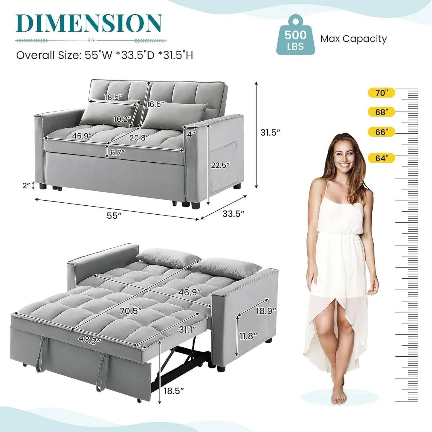 Space Saving Folding Sofa Bed