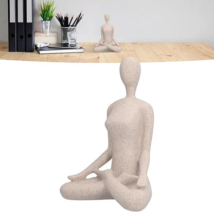 Serenity Yoga Woman Figurine - Contemporary Home Decor Resin Statue