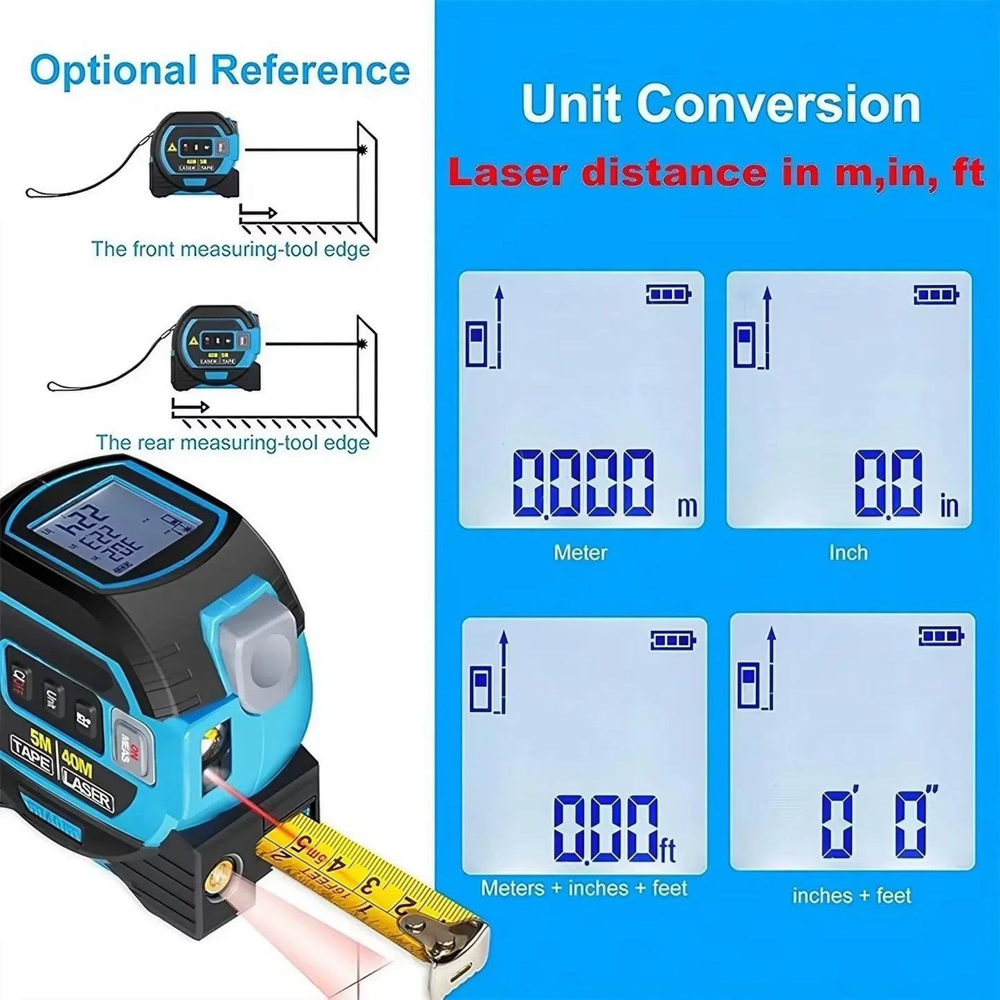 Multi-Function Laser Distance Meter 40/60M