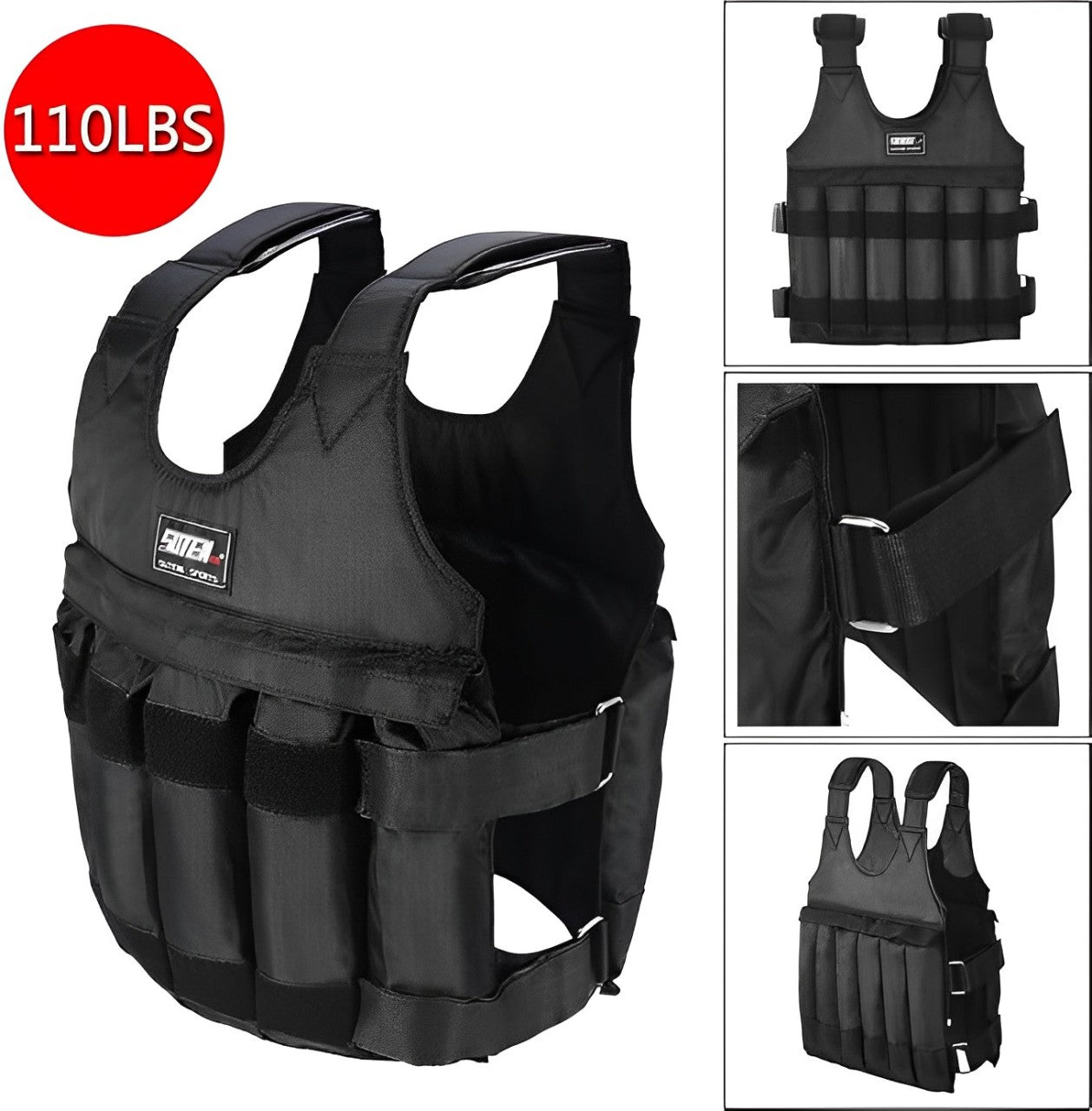Heavy Duty 110lb Weighted Fitness Training Vest