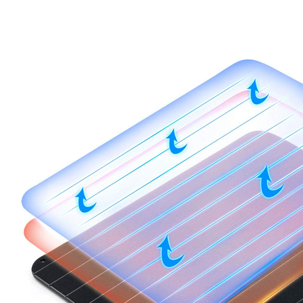 Aluminum material with heat dissipation arrows on a white background