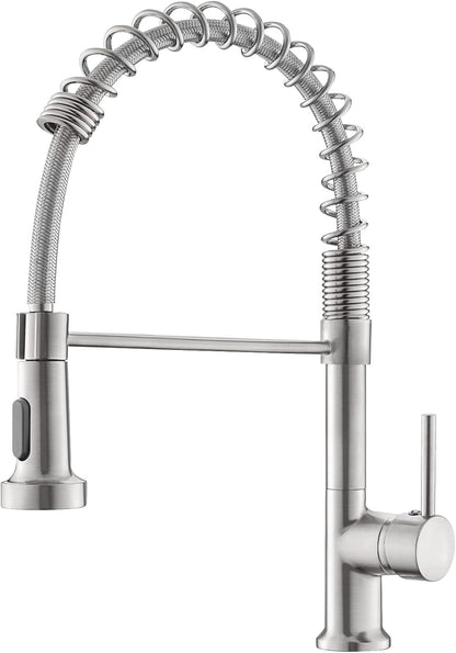 Stainless Steel Kitchen Faucet With Pull-Out Spray Head