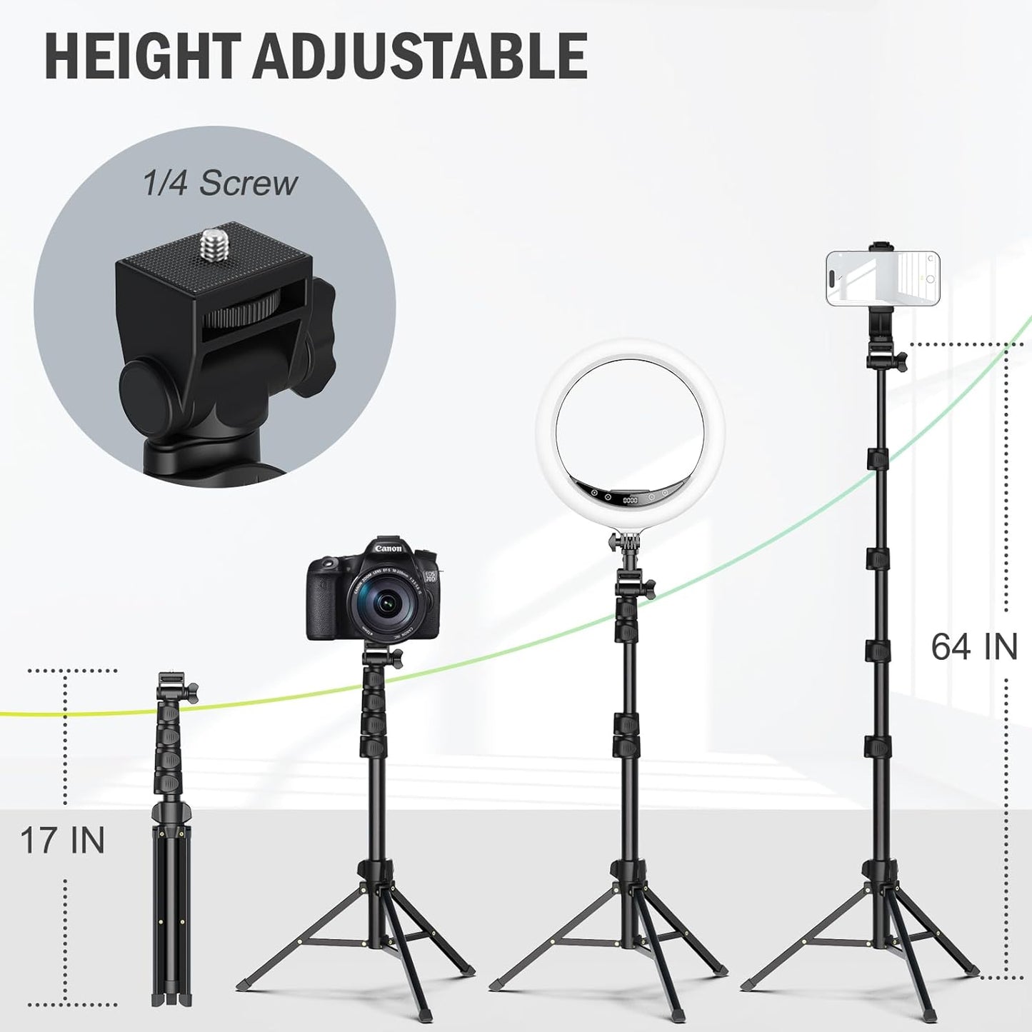 Compact Adjustable Phone Camera Tripod Stand
