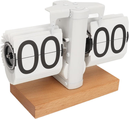Classic Wooden Flip Clock with Retro Style