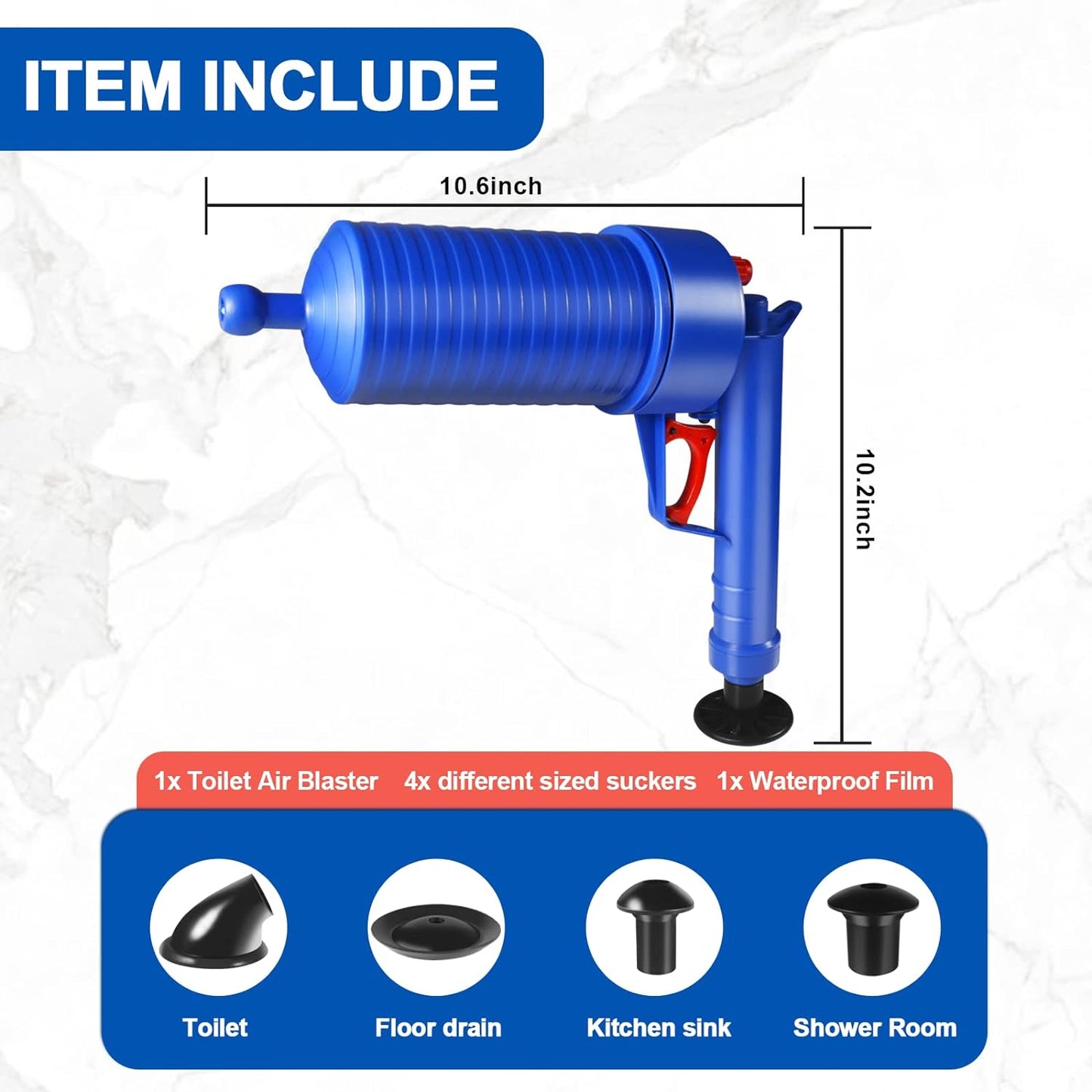 Powerful Sink Drain Clog Remover Plunger Tool