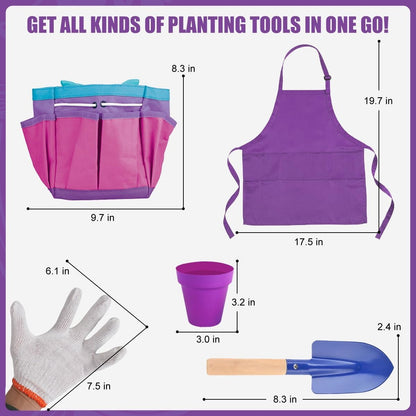 Kids Garden Tool Kit with Wheelbarrow and Watering Can