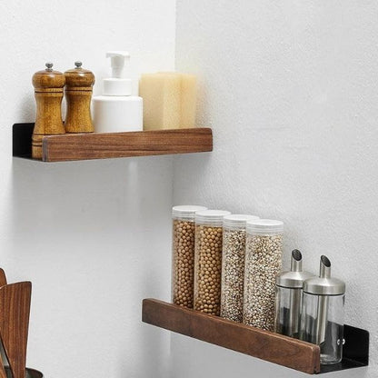 Easy Install Wooden Bathroom Shelf – Wall Mounted Storage
