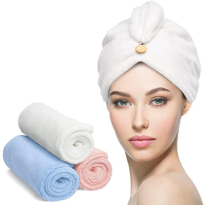 Soft Fast Dry Microfiber Hair Towel Set 3 Pack