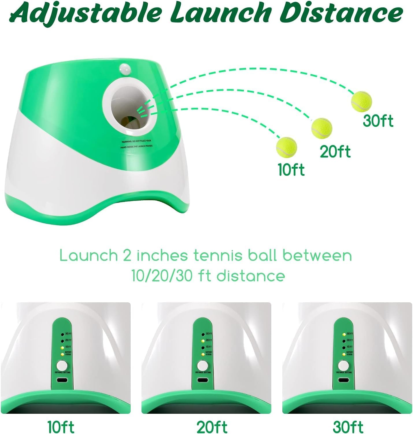 Easy Auto Dog Ball Launcher with Adjustable Range