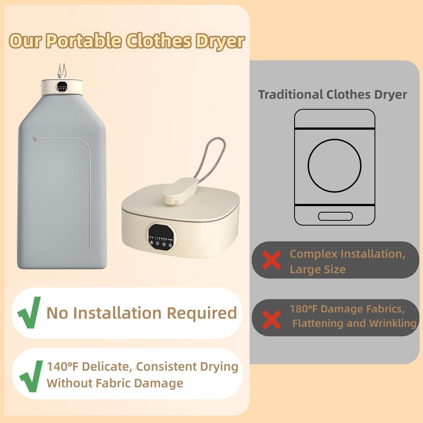 Compact Electric Laundry Dryer