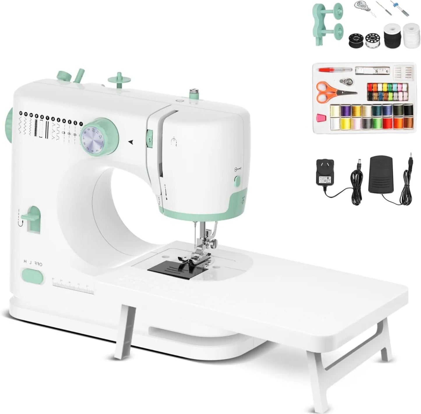 Compact Sewing Machine with 12 Stitches and Table - Halri