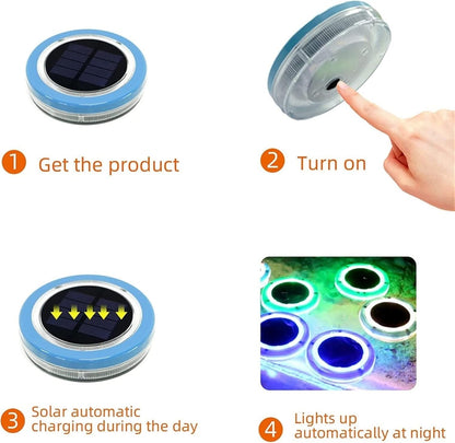 Solar Powered Pool Lights Waterproof Outdoor Decor