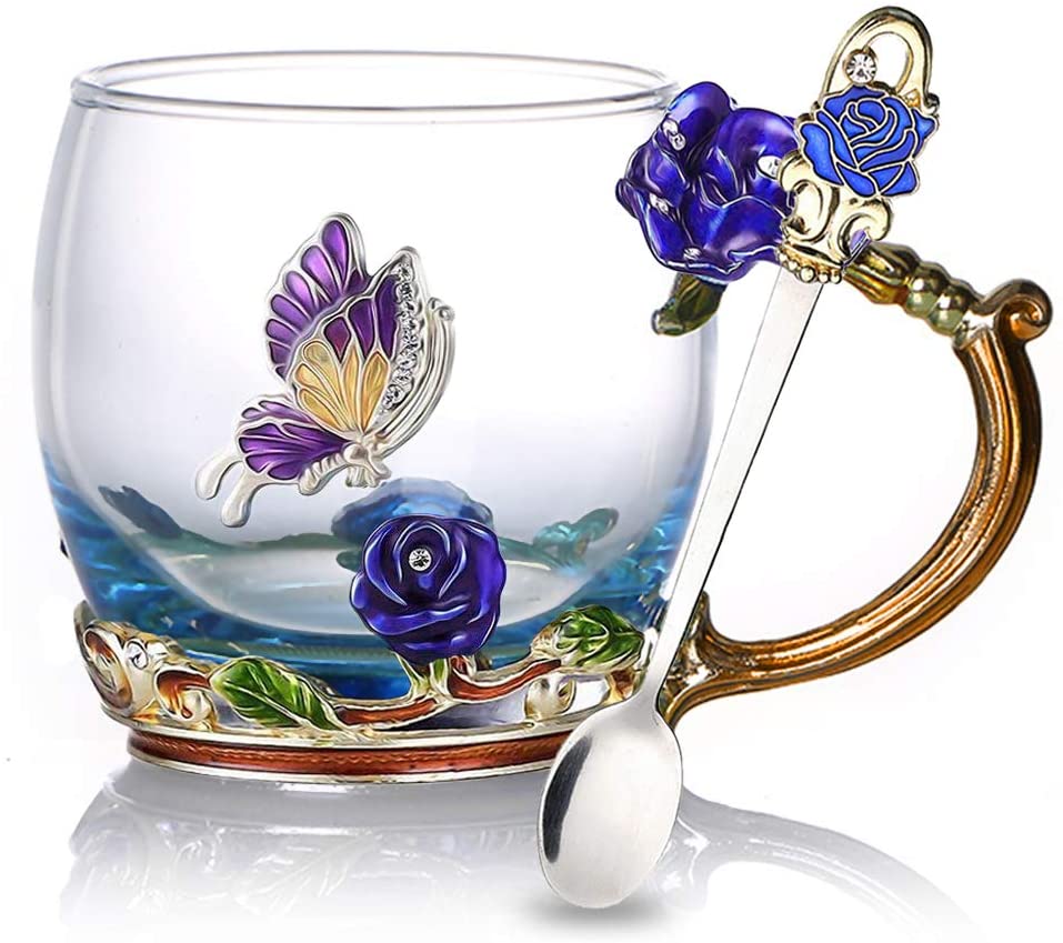 Beautiful Floral Tea Cup Set With Spoon