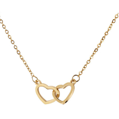 Lovely Double Heart Pendant Necklace Gift Set