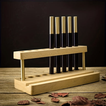 Premium Wooden Desk Organizer with Gold Accents - Halri