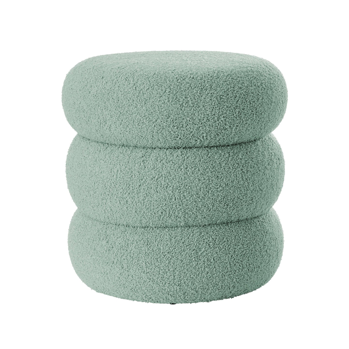Plush Circular Storage Footstool