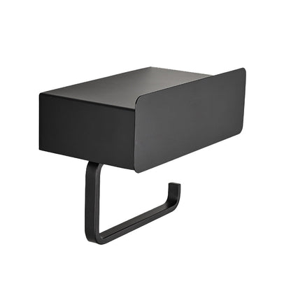Modern 2-Piece Bathroom Accessory Set Black Chrome Holder