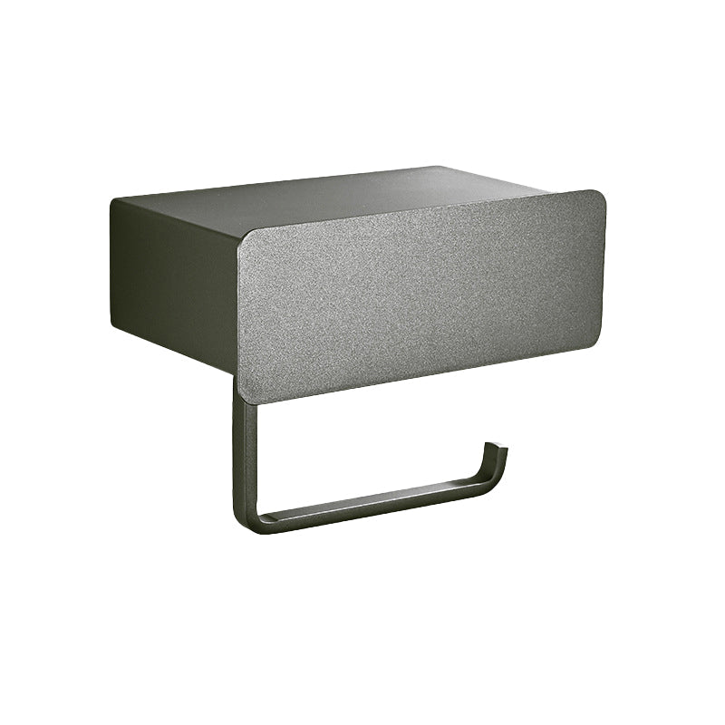 Modern 2-Piece Bathroom Accessory Set Black Chrome Holder