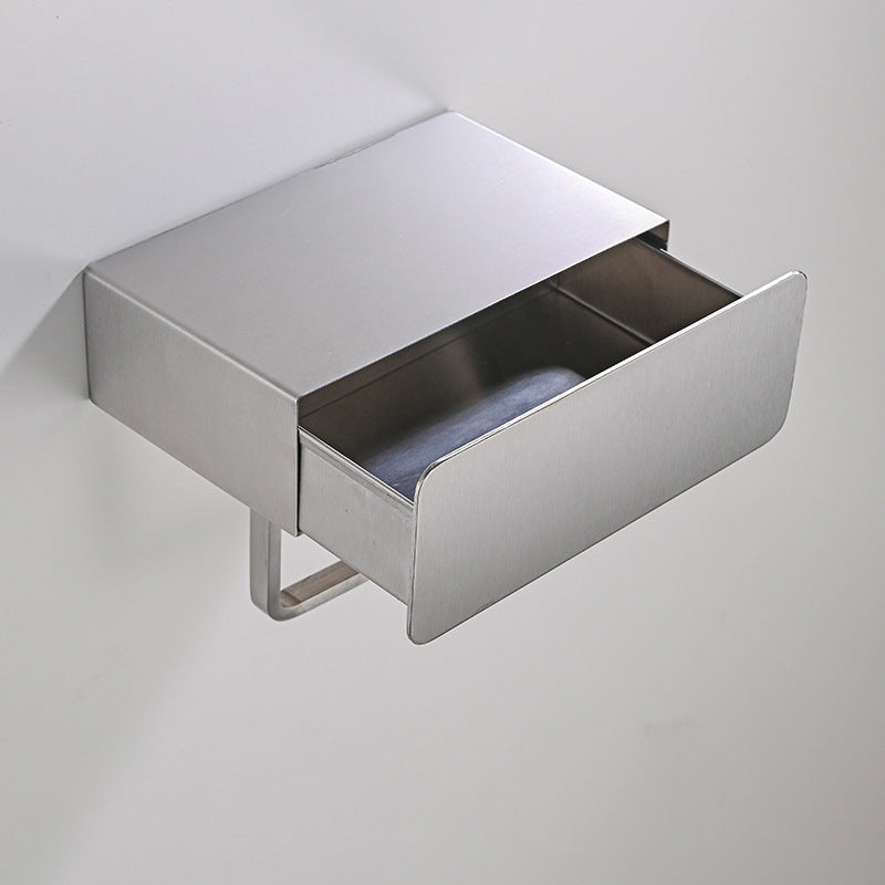 Modern 2-Piece Bathroom Accessory Set Black Chrome Holder - Halri