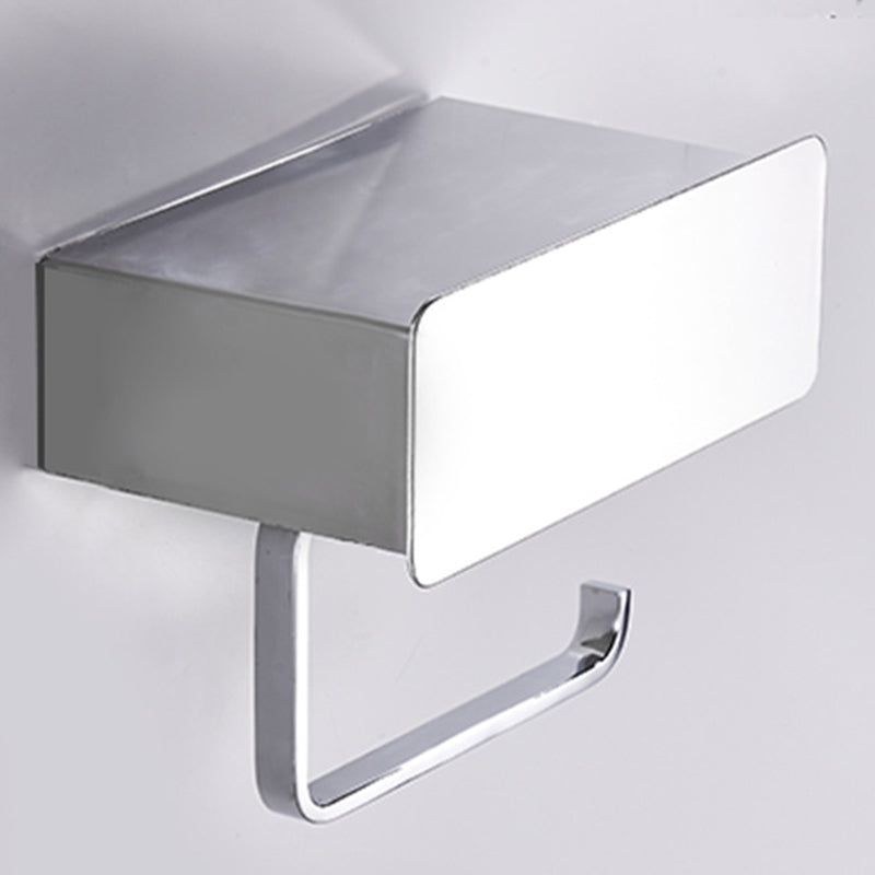 Modern 2-Piece Bathroom Accessory Set Black Chrome Holder