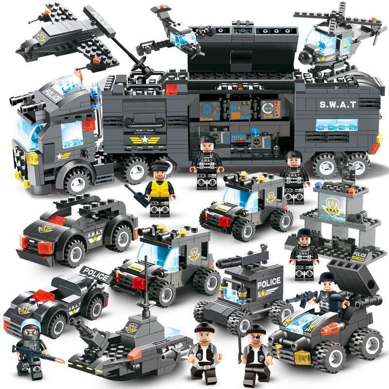 Ultimate Police Truck Building Block Playset For Kids