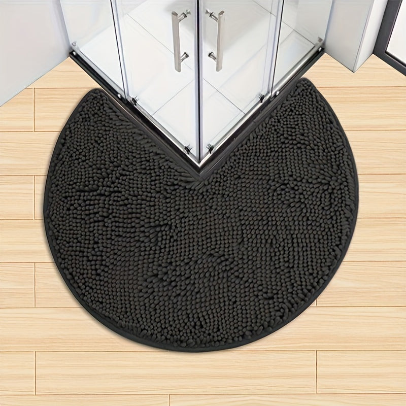 Plush Round Bathroom Mat Ultra Soft Anti Slip
