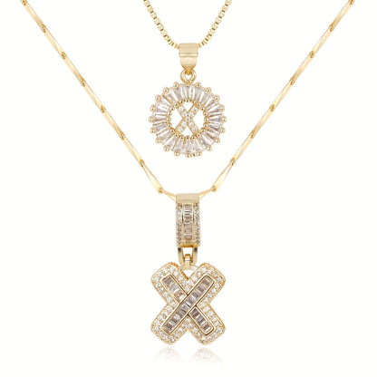 Personalized 14k Gold Initial Diamond Pendants