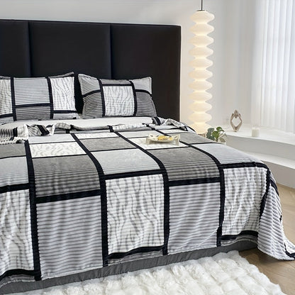 Soft Cozy Throw Blanket with Modern Stripe Pattern - Halri