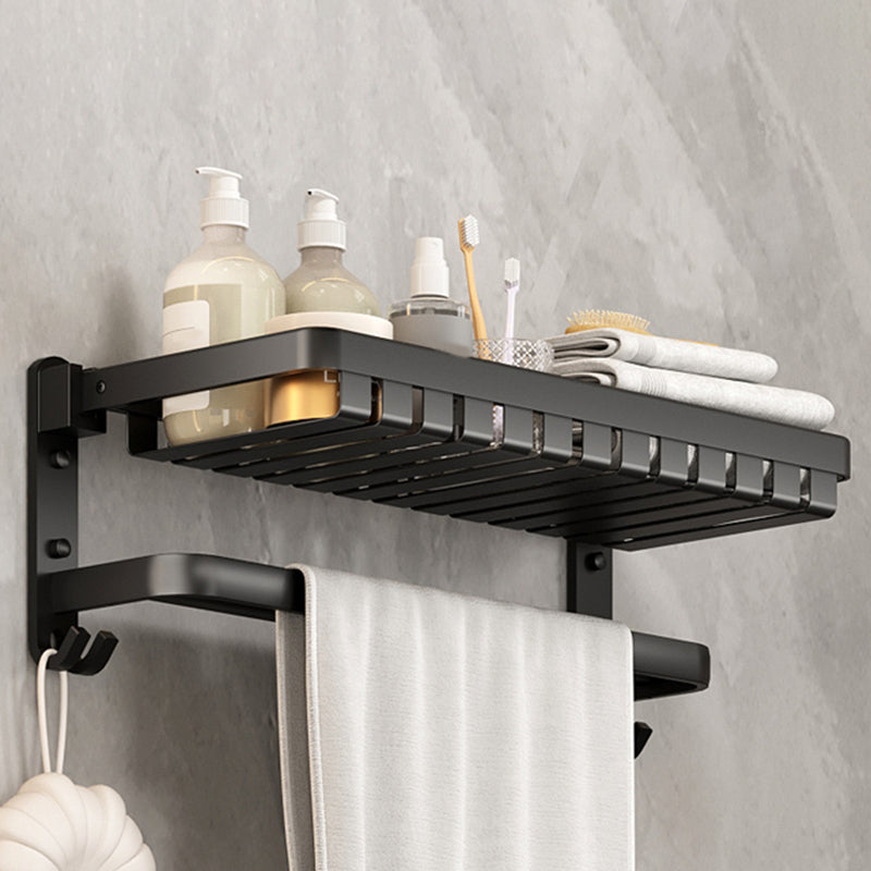 Stylish Bathroom Accessories Set Matte Black Shelf