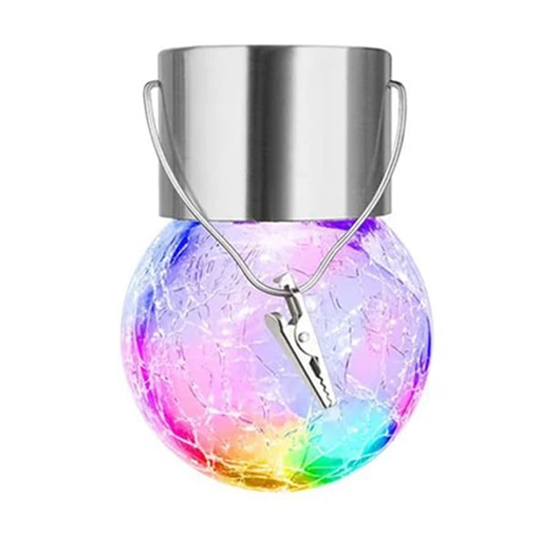 Colorful Glass Pendant Solar Lantern