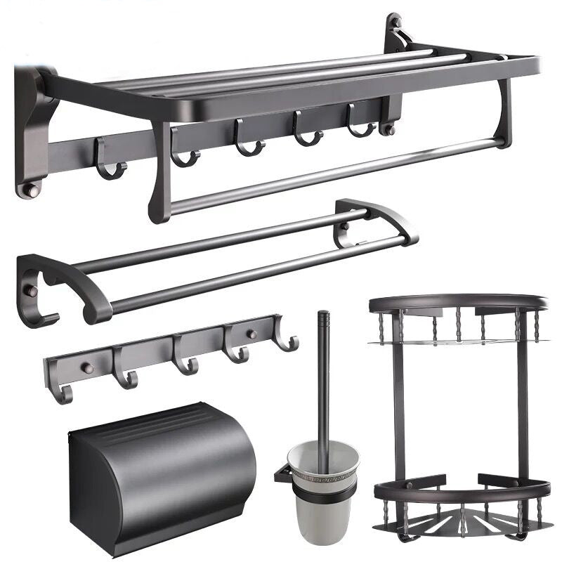 Luxury 5/6 Piece Bathroom Set with Shelf and Towel Rack