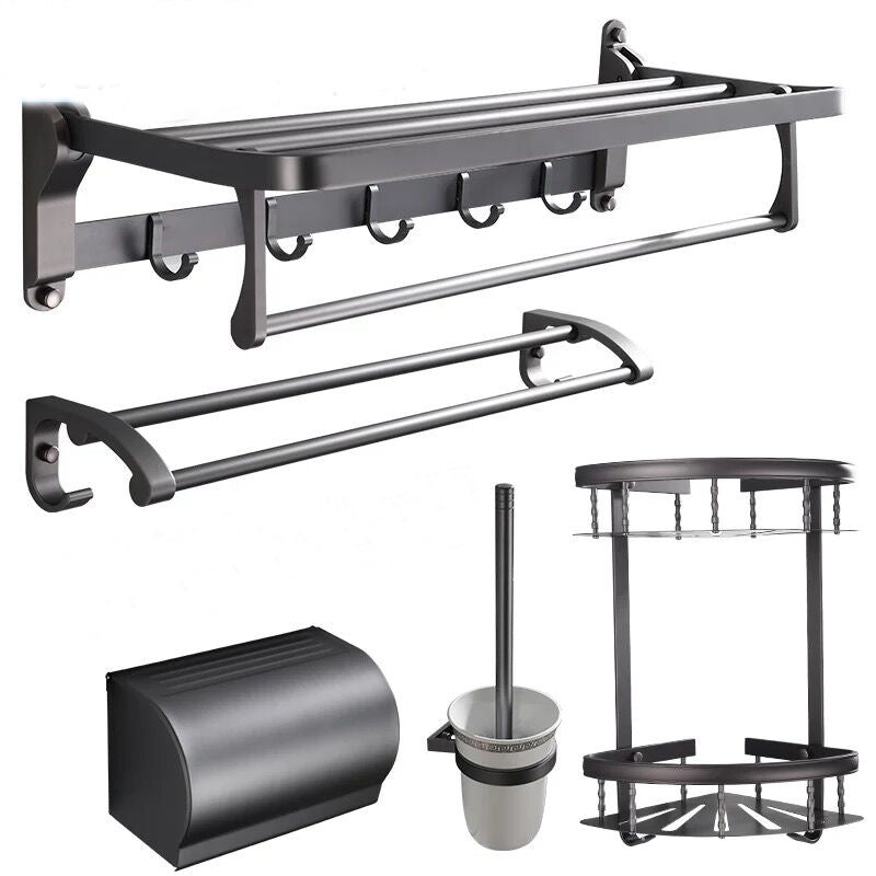 Luxury 5/6 Piece Bathroom Set with Shelf and Towel Rack