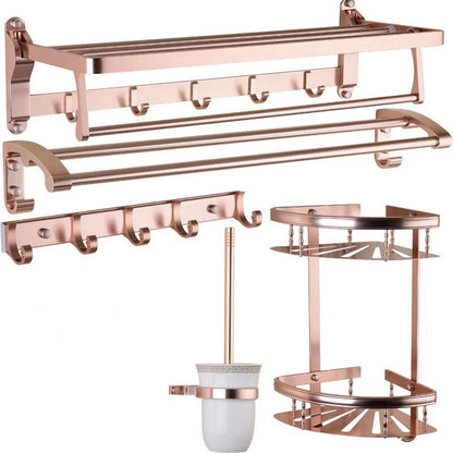 Luxury 5/6 Piece Bathroom Set with Shelf and Towel Rack