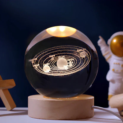 Glowing Glass Ball Table Lamp Modern Home Lighting