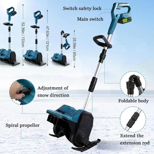 Portable Cordless Snow Shovel - Lightweight Easy Removal
