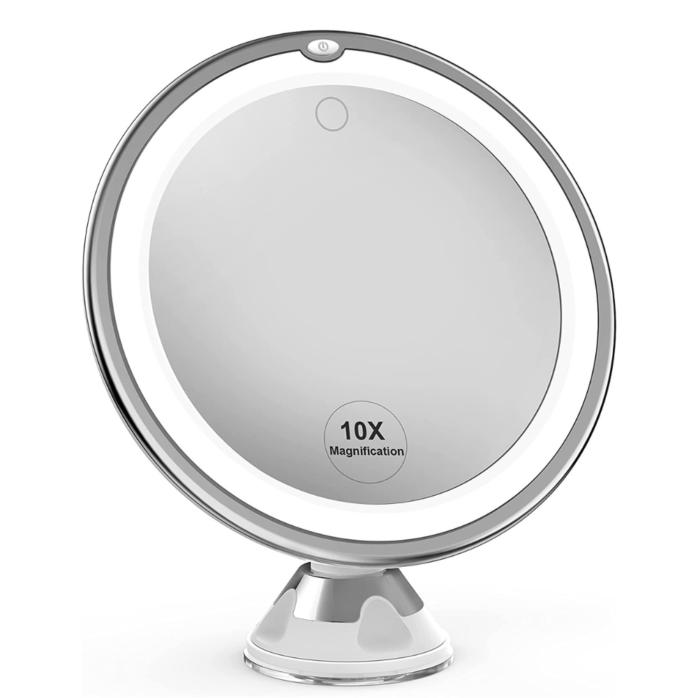Portable LED Illuminated 10x Makeup Mirror