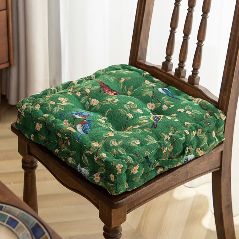 Colorful Floral Bird Pillow