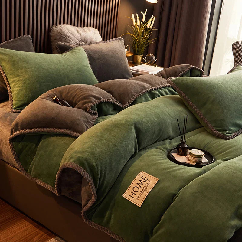 Soft Velvet Fleece Duvet Cover Set