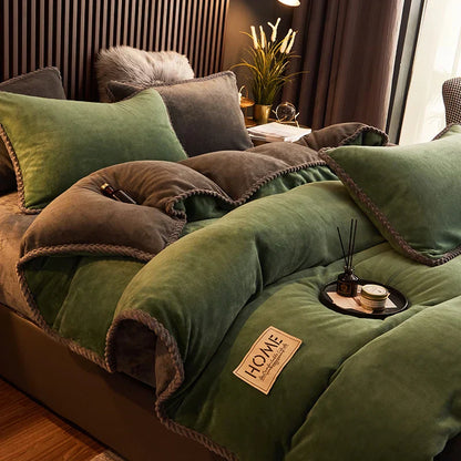 Soft Velvet Fleece Duvet Cover Set